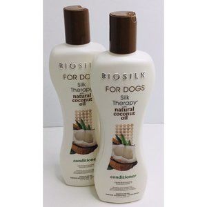 2 Dogs Fur Conditioner’s  Detangled Natural Coconut Oil BIOSILK Silk Therapy New